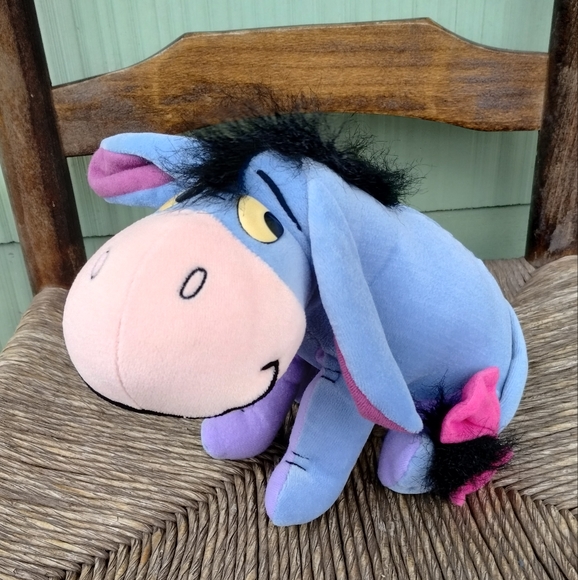 Disney Plush Eeyore Winnie the Pooh Hard Eyes 10” Mattel Arcotoy Stuffed Toy - Picture 2 of 11